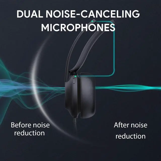 Alt view image 6 of 12 - Yealink 1308100 UH37 Dual Teams USB Headset with Microphone for PC Laptop Noise Cancelling , VoIP Skype MS Teams Online