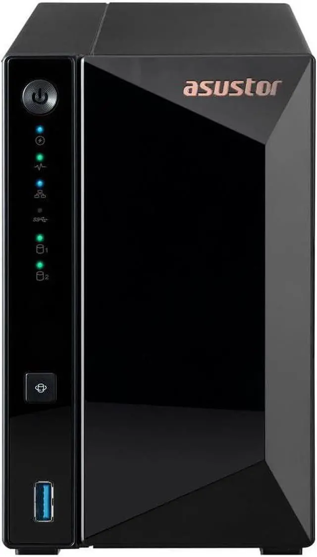 Alt view image 4 of 7 - Asustor AS3302T v2 Drivestor 2 Pro Gen2 2 Bay NAS, Quad-Core 1.7GHz CPU, 2.5Gbe Port, 2GB DDR4 (Diskless)