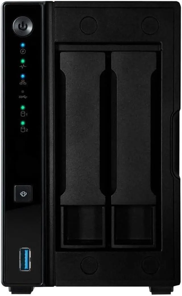 Alt view image 3 of 7 - Asustor AS3302T v2 Drivestor 2 Pro Gen2 2 Bay NAS, Quad-Core 1.7GHz CPU, 2.5Gbe Port, 2GB DDR4 (Diskless)