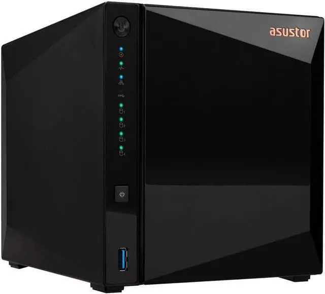 Alt view image 3 of 7 - Asustor AS3304T v2 Drivestor 4 Pro Gen2 4 Bay NAS, Quad-Core 1.7GHz CPU, 2.5GbE Port, 2GB DDR4 (Diskless)