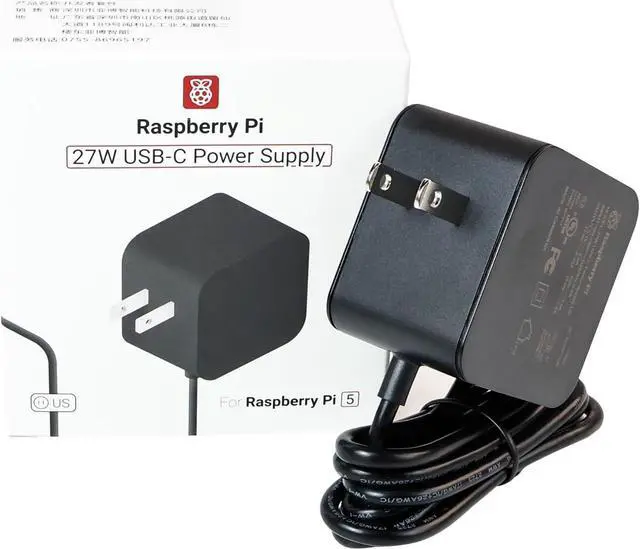Main image of Raspberry Pi SC1158 Power Adapter Pi5 Official Original 27W Power PD Adapter USB-C 5.1V5A Type-C Interface (Black)