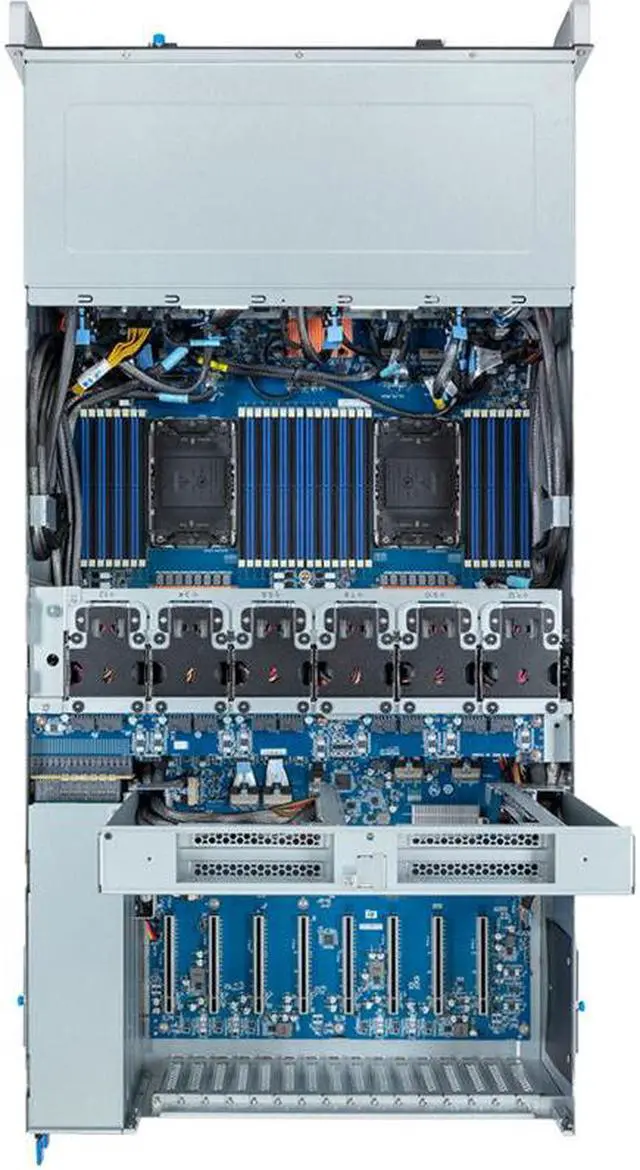 Alt view image 4 of 5 - Gigabyte G493-SB2 rev. AAP1 4U HPC/AI Server Barebone - Intel Gen4/Gen5 Xeon Scalable, Dual CPU, 8x Gen5 GPUs