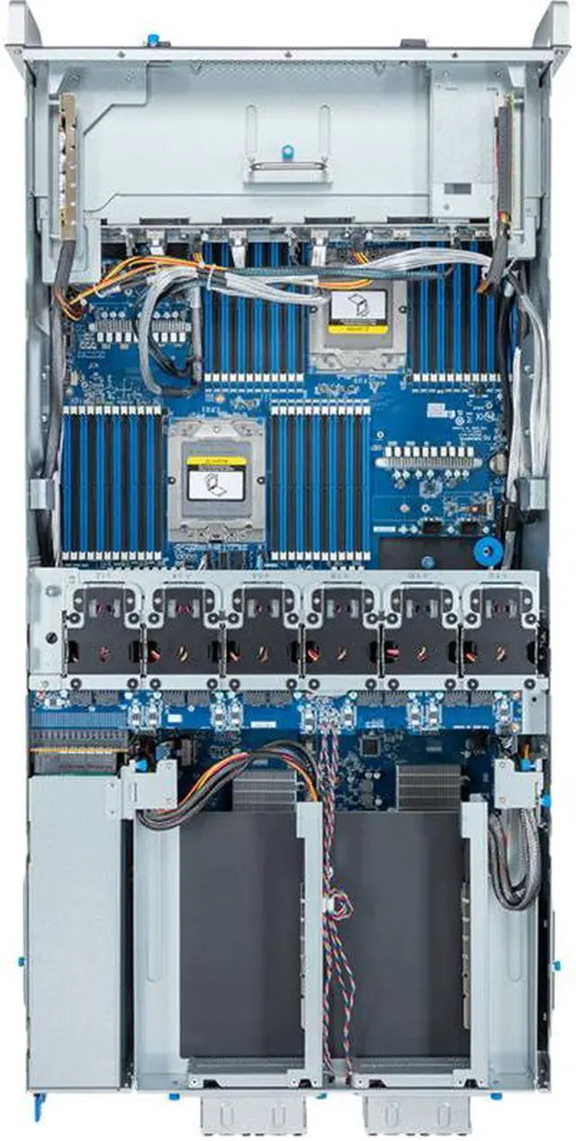 Alt view image 6 of 6 - Gigabyte G493-ZB1 rev. AAP1 4U HPC/AI Server Barebone - AMD EPYC 9004, Dual CPU, 10x Gen5 GPUs