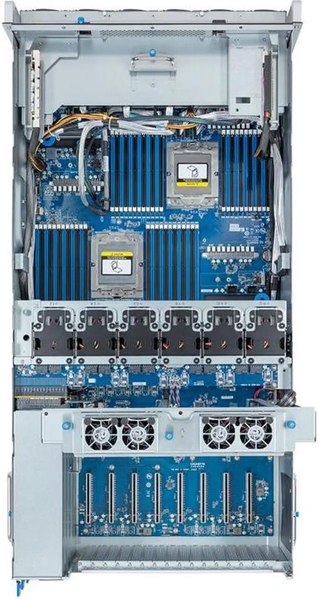 Alt view image 5 of 6 - Gigabyte G493-ZB1 rev. AAP1 4U HPC/AI Server Barebone - AMD EPYC 9004, Dual CPU, 10x Gen5 GPUs
