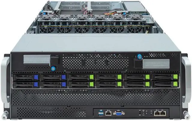 Alt view image 2 of 6 - Gigabyte G493-ZB1 rev. AAP1 4U HPC/AI Server Barebone - AMD EPYC 9004, Dual CPU, 10x Gen5 GPUs