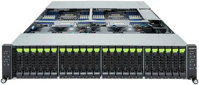 Alt view image 3 of 7 - Gigabyte H273-Z80 rev. AAN1 2U High Density server Barebone - AMD EPYC 9004, 4-Node Dual CPU, 24x Gen4 NVMe/SATA/SAS Bays