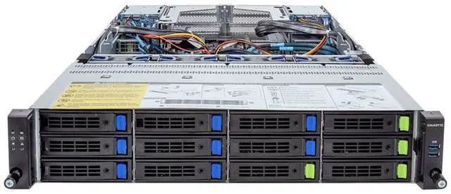Alt view image 2 of 4 - Gigabyte R283-Z90 rev. AAD2 2U Rack Server Barebone - AMD EPYC 9004, Dual CPU, 3x M.2, 24x DIMM Slots, 12+4 Gen4 NVMe/SATA/SAS Bays