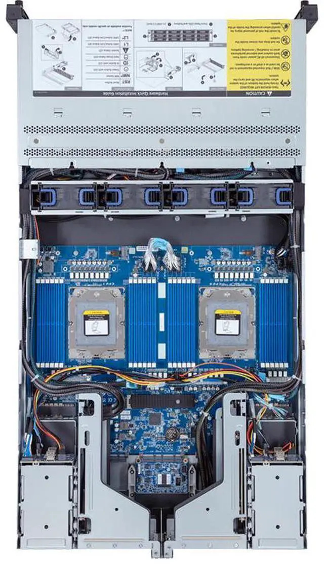 Alt view image 4 of 4 - Gigabyte R283-Z90 rev. AAD2 2U Rack Server Barebone - AMD EPYC 9004, Dual CPU, 3x M.2, 24x DIMM Slots, 12+4 Gen4 NVMe/SATA/SAS Bays