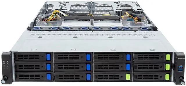 Main image of Gigabyte R283-S93 rev. AAF1 2U Rack Server Barebone - Intel Gen4/Gen5 Xeon Scalable, Dual CPU, 2x Gen5 GPUs, 12x Gen4 NVMe/SATA/SAS Bays