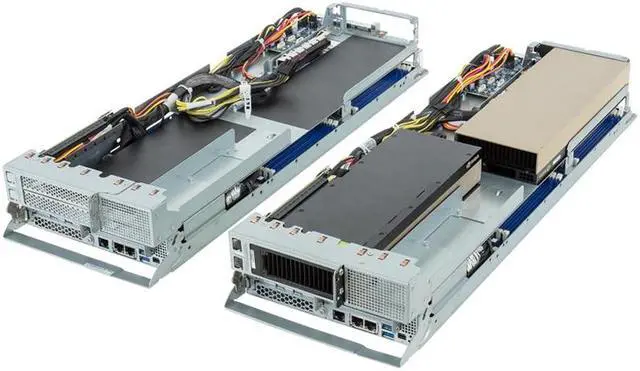 Alt view image 3 of 7 - Gigabyte H233-Z80 rev. AAW1 2U High Density Server - AMD EPYC 9004, 2-Node Dual CPU, 4x Gen 5 x16 GPU,  4X Gen4 NVMe Bays