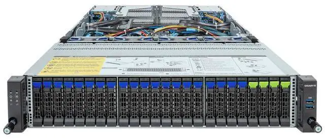 Alt view image 2 of 3 - Gigabyte R283-Z92 rev. AAE3 2U Rack Server - AMD EPYC 9004, Dual CPU, 3x M.2, 24x DIMM Slots, 24+4x Gen4 NVME/SATA/SAS Bays