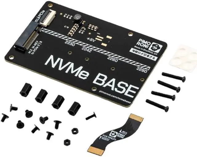 Main image of Pimoroni PIM699 Raspberry Pi 5 M.2 HAT NVMe Base PCIe Extension Board (M.2 2230 to 2280 supported)