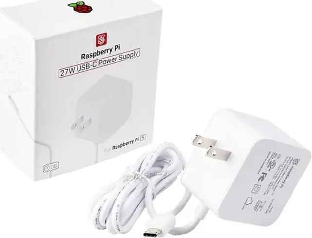 Main image of Raspberry Pi SC1153 Power Adapter Pi5 Official Original 27W Power PD Adapter USB-C 5.1V5A Type-C Interface (White)