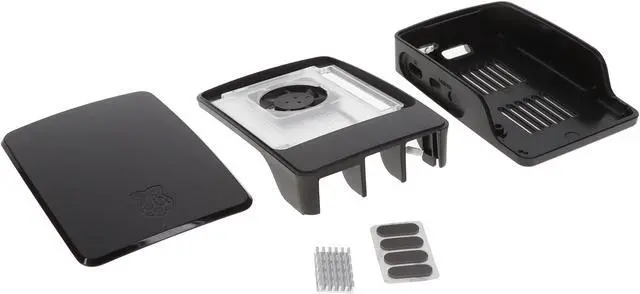 Alt view image 4 of 4 - Raspberry Pi SC1160 Active Cooling PWM Fan Protection, Inbuilt fan case, Black-Grey