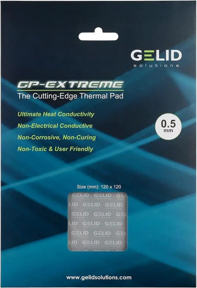Alt view image 7 of 7 - Gelid Solutions TP-GP01-S-A GP-Extreme 12W- Thermal Pad  120 x 120 x 0.5 mm Excellent Heat Conduction, Single Pack