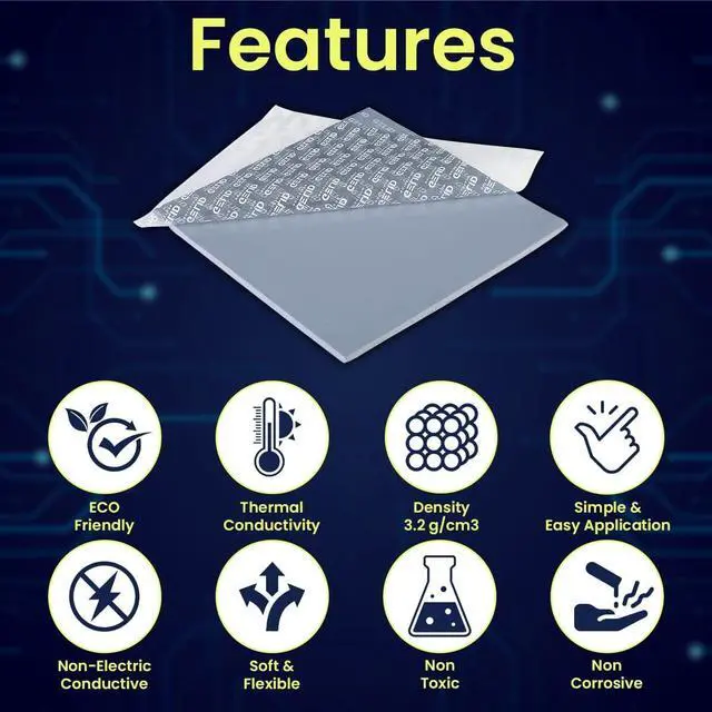 Alt view image 6 of 7 - Gelid Solutions TP-GP01-S-A GP-Extreme 12W- Thermal Pad  120 x 120 x 0.5 mm Excellent Heat Conduction, Single Pack