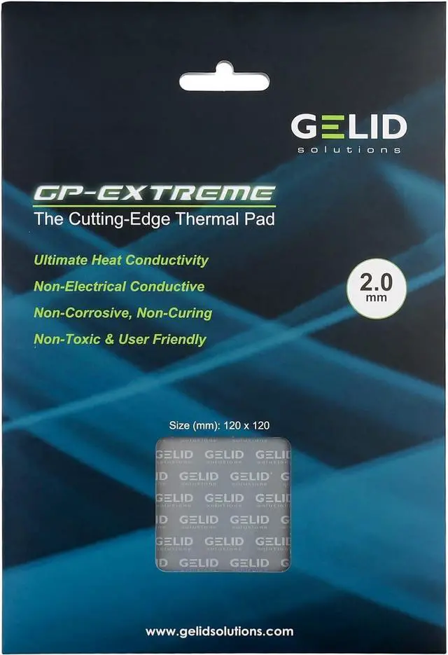 Alt view image 7 of 7 - Gelid Solutions TP-GP01-S-D GP-Extreme 12W- Thermal Pad  120 x 120 x 2.0 mm Excellent Heat Conduction, Single Pack