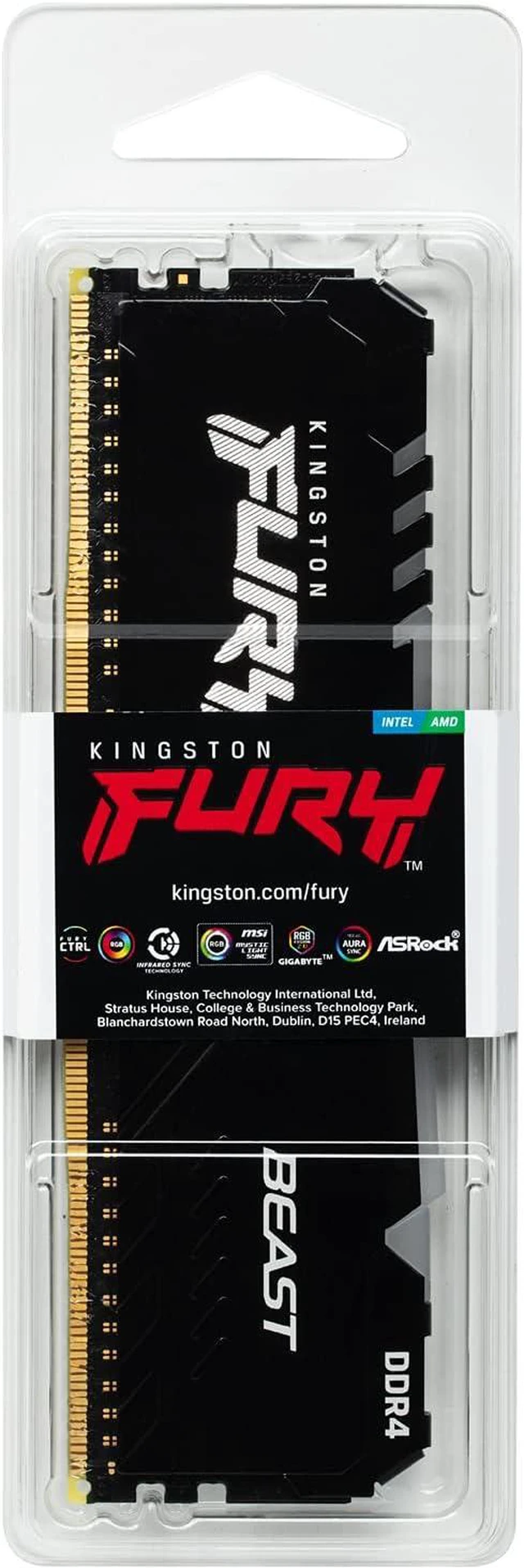 Alt view image 4 of 6 - Kingston KF432C16BBA/32 FURY Beast RGB 32GB 3200MHz DDR4 CL16 Desktop Memory Single Stick