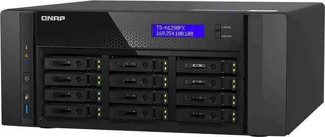 Alt view image 6 of 6 - QNAP TS-H1290FX-7302P-128G-US 12-Bay all-flash desktop NAS, AMD EPYC 7302P , 12 x 2.5" U.2 NVMe/SATA SSD , 128GB ECC RAM