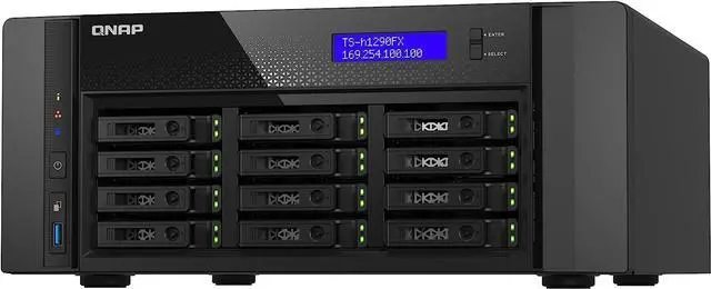 Alt view image 4 of 6 - QNAP TS-H1290FX-7302P-128G-US 12-Bay all-flash desktop NAS, AMD EPYC 7302P , 12 x 2.5" U.2 NVMe/SATA SSD , 128GB ECC RAM