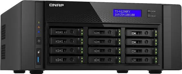 Alt view image 3 of 6 - QNAP TS-H1290FX-7302P-128G-US 12-Bay all-flash desktop NAS, AMD EPYC 7302P , 12 x 2.5" U.2 NVMe/SATA SSD , 128GB ECC RAM
