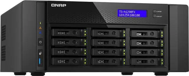 Alt view image 4 of 5 - QNAP TS-H1290FX-7232P-64G-US 12-Bay all-flash desktop NAS, AMD EPYC 7232P , 12 x 2.5" U.2 NVMe/SATA SSD , 64GB ECC RAM