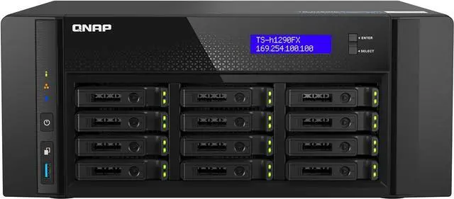 Alt view image 2 of 5 - QNAP TS-H1290FX-7232P-64G-US 12-Bay all-flash desktop NAS, AMD EPYC 7232P , 12 x 2.5" U.2 NVMe/SATA SSD , 64GB ECC RAM