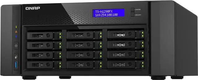 Alt view image 3 of 5 - QNAP TS-H1290FX-7232P-64G-US 12-Bay all-flash desktop NAS, AMD EPYC 7232P , 12 x 2.5" U.2 NVMe/SATA SSD , 64GB ECC RAM