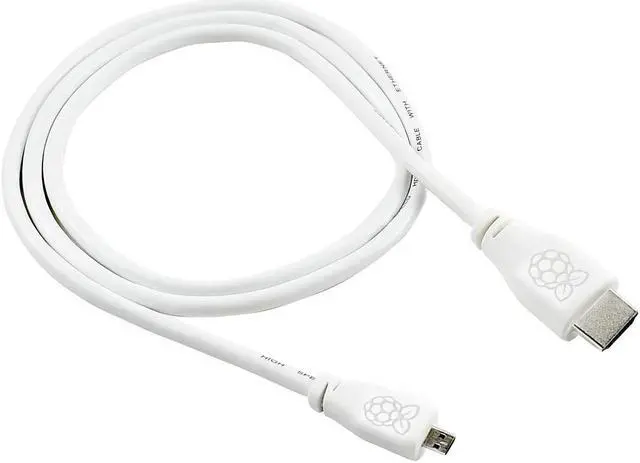 Alt view image 3 of 3 - Raspberry Pi T7689AX Micro HDMI to HDMI HD Video Cable Applicable Computer Support Transmission 1M White