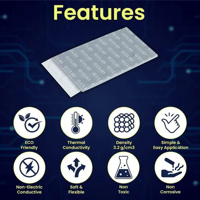 Alt view image 3 of 7 - Gelid Solutions TP-VP01-D GP-Extreme 12W-Thermal Pad 80x40x2.0 (2pcs) Excellent Heat Conduction, Ideal Gap Filler.
