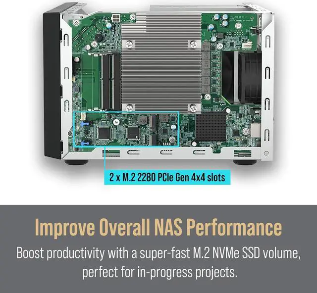Alt view image 6 of 7 - QNAP ULTRA-HIGH SPEED 8 BAY THUNDERBOLT 4 NAS. INTEL CORE I9 16-CORE (8 PERFORMA