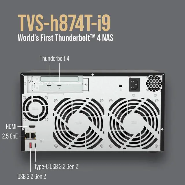 Alt view image 5 of 7 - QNAP ULTRA-HIGH SPEED 8 BAY THUNDERBOLT 4 NAS. INTEL CORE I9 16-CORE (8 PERFORMA