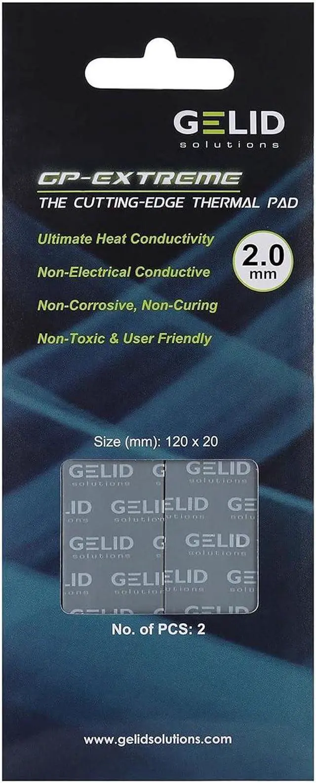 Alt view image 6 of 6 - Gelid Solutions TP-VP05-D GP-Extreme 12W-Thermal Pad 120x20x2.0 (2pcs) Excellent Heat Conduction, Ideal Gap Filler.