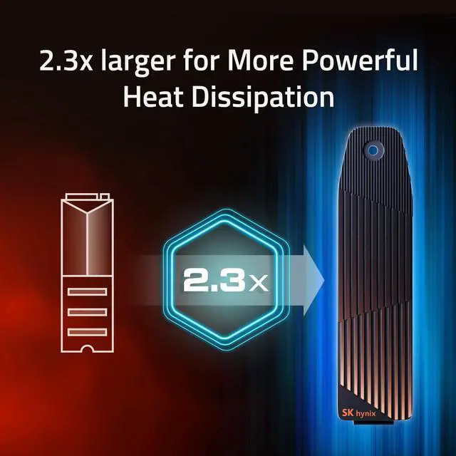 Alt view image 3 of 6 - SK hynix SKHAH1-0000-L1-LO00 Haechi H01 NVMe M.2 SSD Heatsink for PS5 CFI-1000 / CFI-1100 / CFI-1200 Models Only