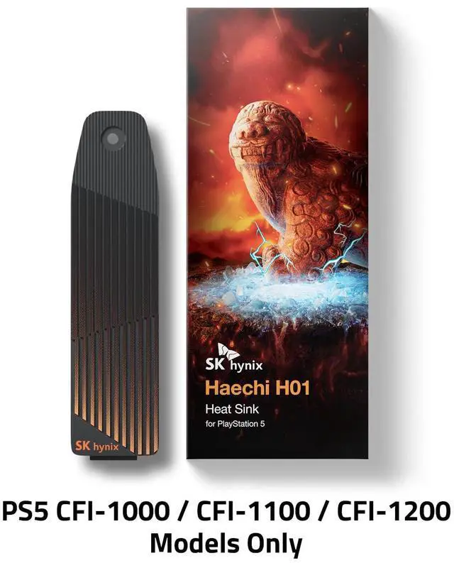 Alt view image 2 of 6 - SK hynix SKHAH1-0000-L1-LO00 Haechi H01 NVMe M.2 SSD Heatsink for PS5 CFI-1000 / CFI-1100 / CFI-1200 Models Only