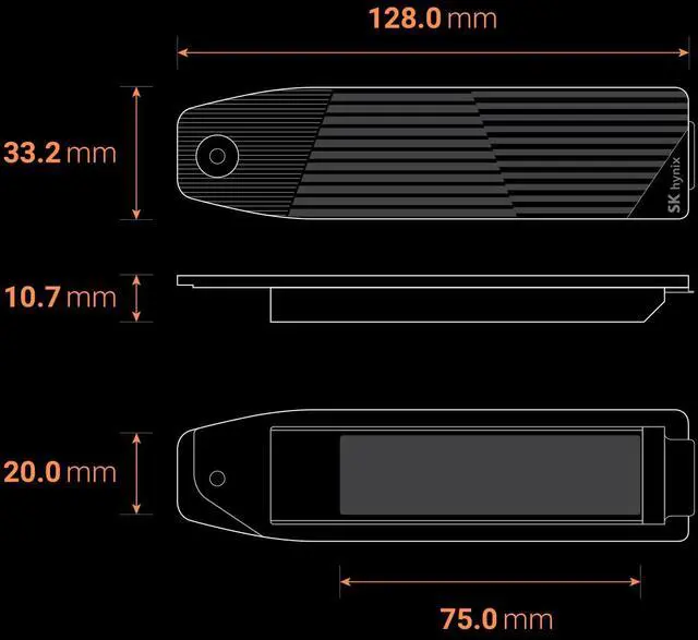 Alt view image 6 of 6 - SK hynix SKHAH1-0000-L1-LO00 Haechi H01 NVMe M.2 SSD Heatsink for PS5 CFI-1000 / CFI-1100 / CFI-1200 Models Only
