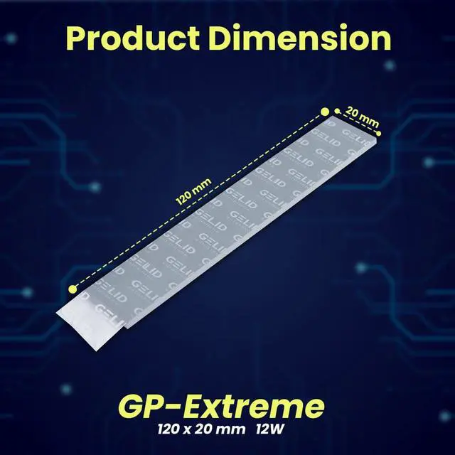 Alt view image 3 of 4 - Gelid Solutions TP-VP05-F GP-Extreme 12W-Thermal Pad 120x20x2.5 (2pcs) Excellent Heat Conduction, Ideal Gap Filler.