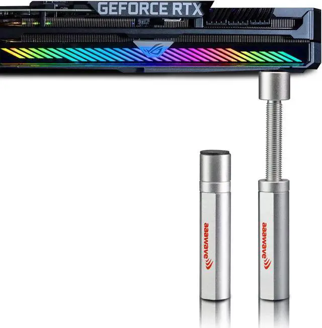 Main image of AAAwave Graphics Card Support Bracket Adjustable Height GPU Brace with Magnet base and Non-Slip rubber pad (Silver)