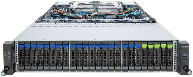 Alt view image 3 of 4 - Gigabyte R283-Z96 Rev. AAE2 2U Rack Server - AMD EPYC 9004, Dual CPU, 3x Gen3 M.2, 4x Gen5 PCIe Slots, 24+4 Gen5 NVMe/SATA/SAS-4 Bays