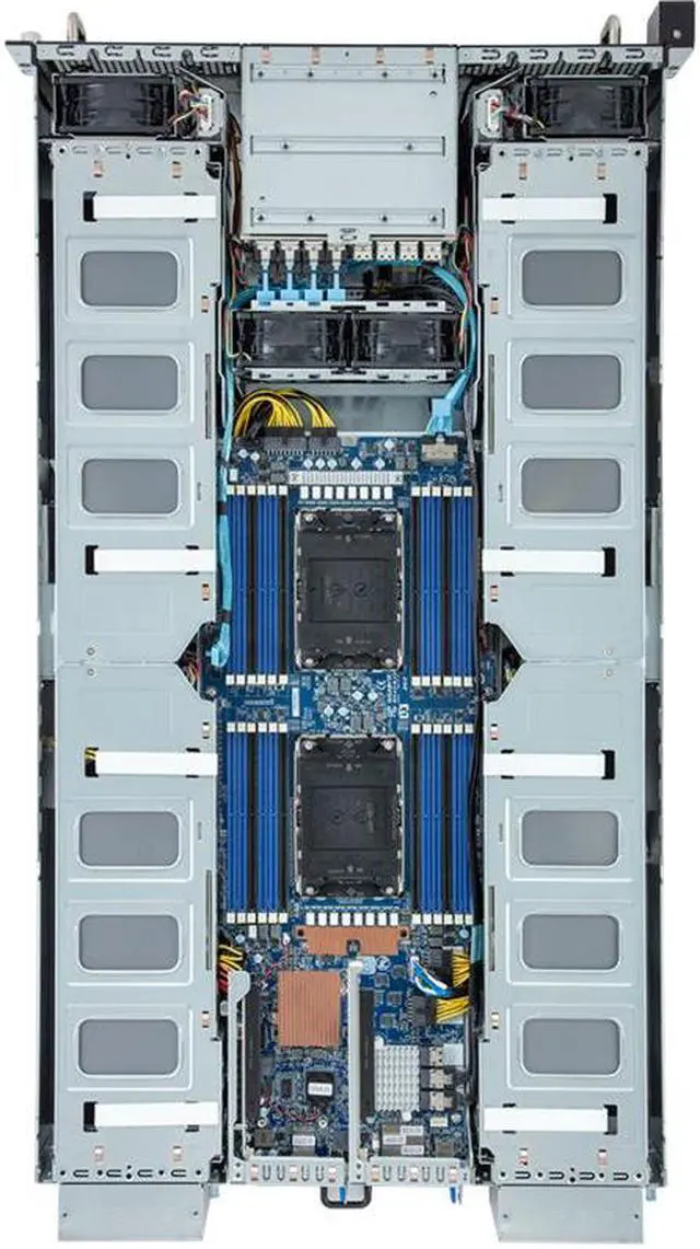 Alt view image 5 of 7 - Gigabyte G293-S42 Rev. AAP1 2U Rack Server - 5th/4th Gen Intel Xeon Scalable, Dual CPU,  4+4 2.5 Gen5 NVME/SATA/SAS Slots, 8x PCIe Gen5 GPUs