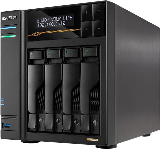 Alt view image 3 of 6 - Asustor Lockerstor 4 Gen3 AS6804T 4 Bay NAS, Quad-Core 2.3GHz CPU, Dual USB 4 Ports, Dual 10GbE Ports, Dual 5GbE Ports, 16G ECC RAM DDR5, Four M.2 SSD Slots (Diskless)