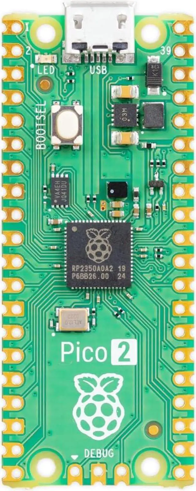 Main image of Raspberry Pi SC1631 Pico 2 Microcontroller Board RP2350 Dual-Core 150 MHz, 4MB Flash,Wi-Fi, Bluetooth