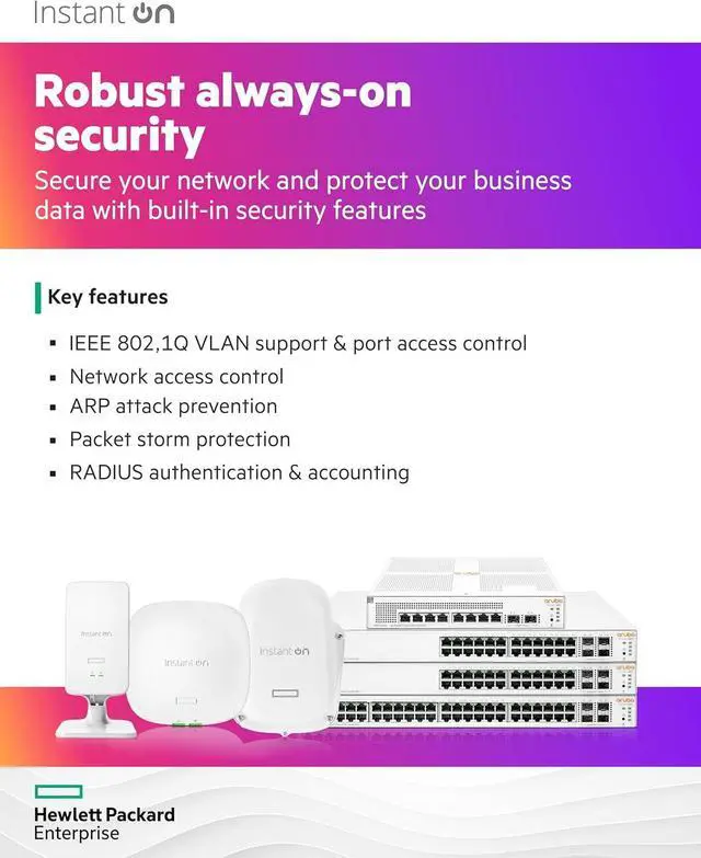 Alt view image 7 of 7 - Aruba Instant On 1930 48-Port Gb Ethernet 48xGE PoE (370W), 4X 1G/10G SFP+, L2+ Smart Switch US Cord (JL686A#ABA)
