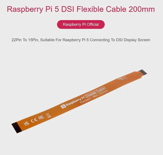 Alt view image 2 of 5 - Raspberry Pi SC1131 Accessories, Adapter cables, Length 200mm, Supports Display