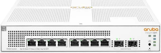 Main image of HPE JL681A#AC3 Instant On 1930 8-Port PoE Gb Ethernet 8xGE PoE (124W), 2X 1G SFP, L2+ Smart Switch International Cord