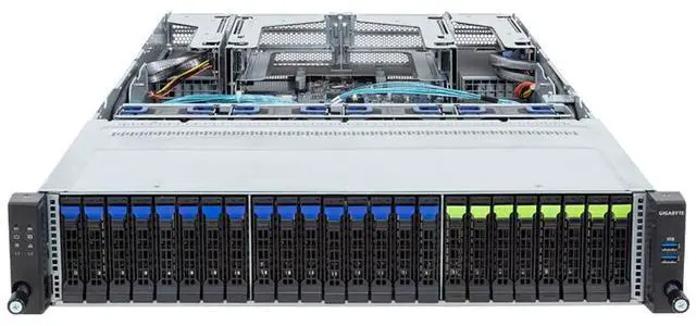 Alt view image 2 of 4 - Gigabyte R283-S92 Rev. AAE3 2U Rack Server - 5th/4th Gen Intel Xeon Scalable Dual CPU, 4+4 Gen5 PCIe Slots, 24 Gen4 NVMe/SATA/SAS Bays