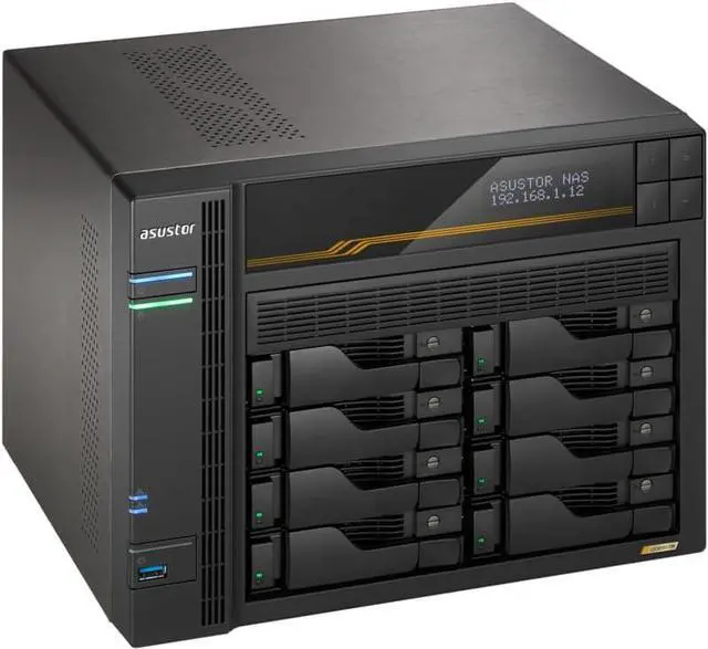 Alt view image 5 of 6 - Asustor Lockerstor 8 Gen3 AS6808T 8 Bay NAS, Quad-Core 2.3GHz CPU, Dual USB 4 Ports, Dual 10GbE Ports, Dual 5GbE Ports, 16G ECC RAM DDR5, Four M.2 SSD Slots (Diskless)