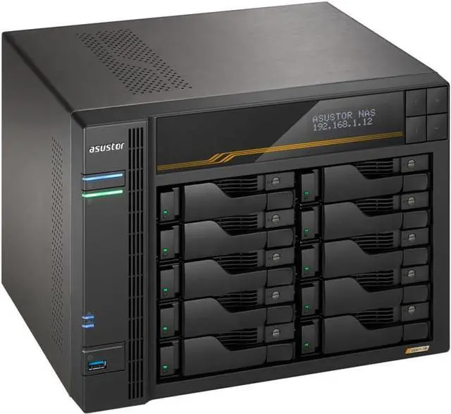 Alt view image 5 of 6 - Asustor Lockerstor 10 Gen3 AS6810T 10 Bay NAS, Quad-Core 2.3GHz CPU, Dual USB 4 Ports, Dual 10GbE Ports, Dual 5GbE Ports, 16G ECC RAM DDR5, Four M.2 SSD Slots (Diskless)