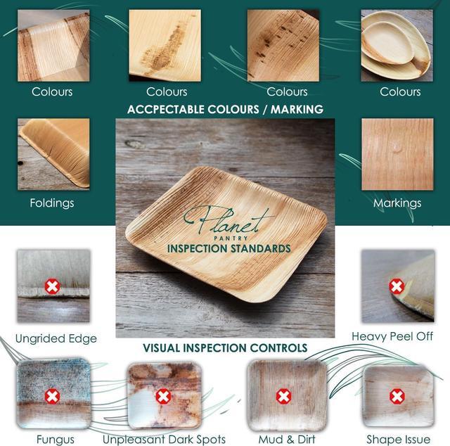 Alt view image 7 of 7 - Planet Pantry Disposable Palm Leaf Party Pack 10" & 7" Square Plate (25 pcs each) Biodegradable Eco-friendly Wooden Bamboo-Like Plate Party Pack for Food, Wedding, Buffet, Party