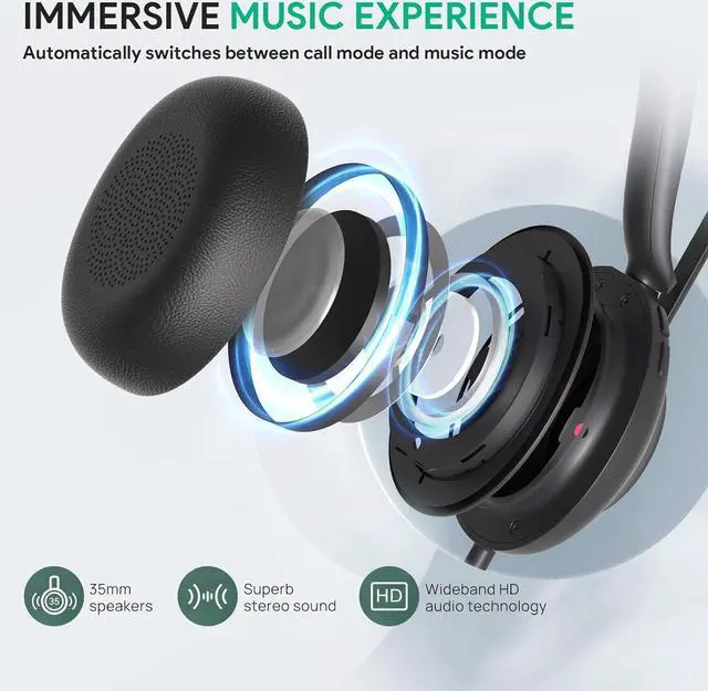 Alt view image 5 of 9 - Yealink USB Wired Headset 1308163